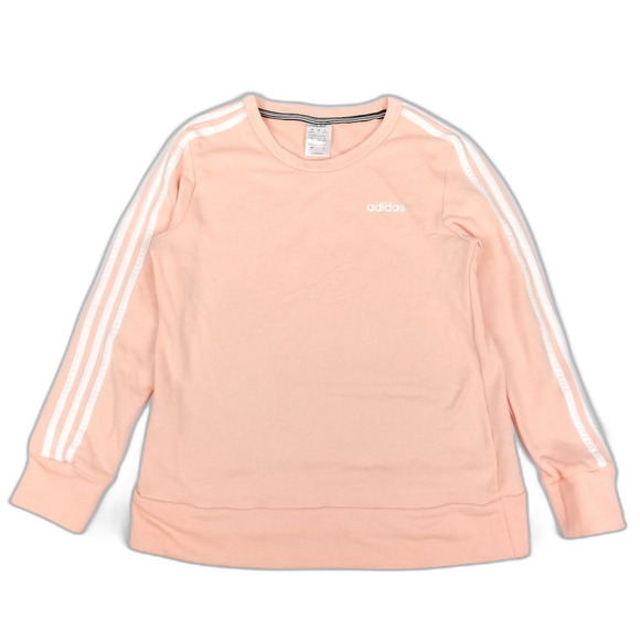 adidas Climalite Pink 3 Stripes Crewneck Active Athletic Sweatshirt Athleisure - Picture 1 of 6